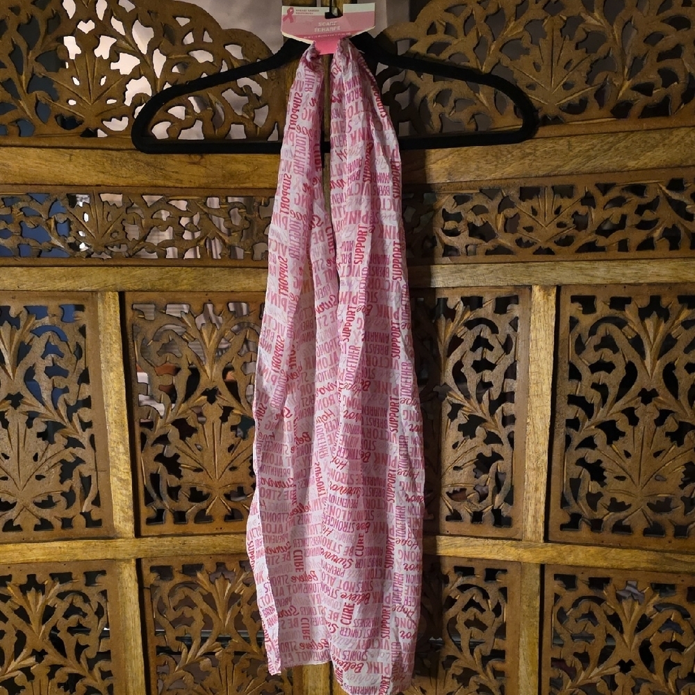 Pink and White Women's Scarf